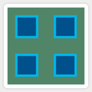 Four Squares on Green Sticker